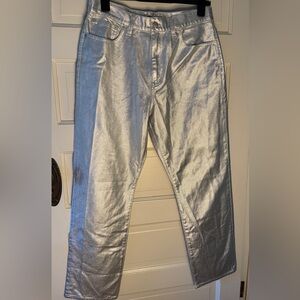 Madewell ‘90s Straight Jeans in SILVER metallic, Size 30, NWOT, Fantastic Look
